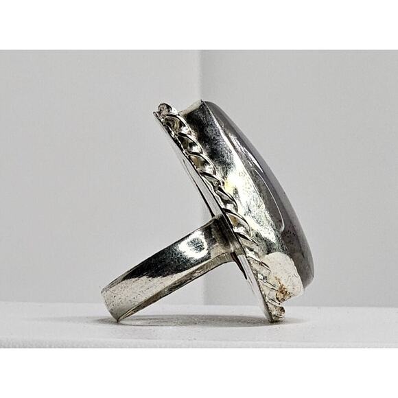 Vintage Colossal Handmade Costume Pear Shape Stone Ring Size 8.5 - Picture 5 of 7